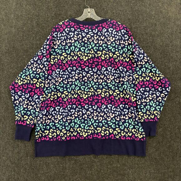 Cabana by Crown & Ivy Sweater Womens XL Animal Stripe Crewneck Multicolor Belk - Picture 3 of 7